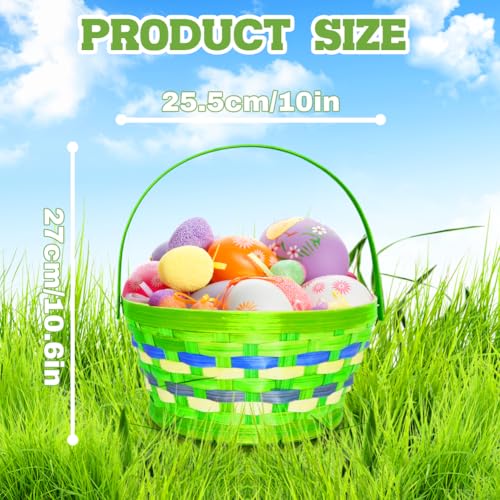 LUKBERA 3 pcs Small Wicker Basket with Handle Flower Girl Baskets Oval Willow Woven Braided Gift Basket for Weddings Picnic Baby Shower Home Garden Decor - Image 3