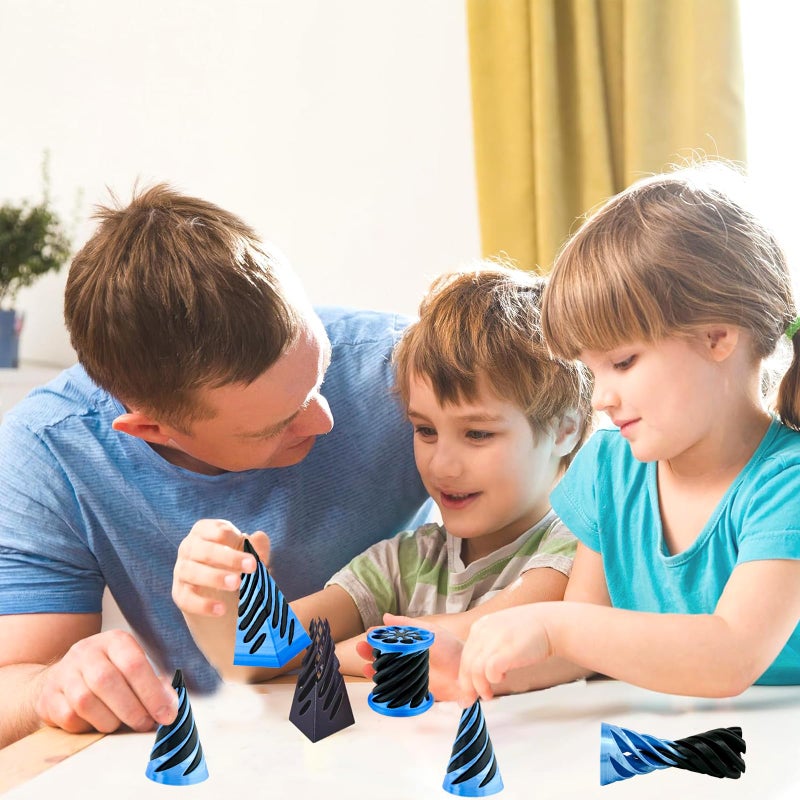 Lyzbbsoy 6Pcs Spiral Cone Fidget Toy,Impossible Cone Impossible Pyramid Passthrough Toy,3D Printed Spiral Cone Fidget Toy,Mini Vortex Thread Illusion Desktop Deco Souvenir Gift for Anxiety Relaxing - Image 5
