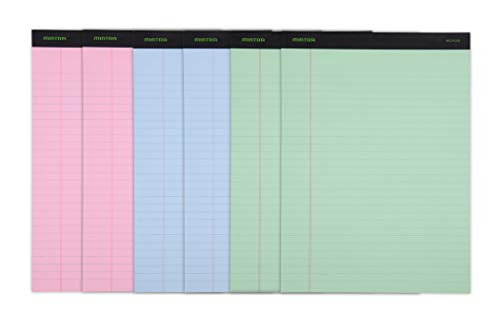 Mintra Office Recycled Writing Pads 6pk (Pastel, Wide Ruled (8.5in x 11in)) - 50 Sheets per Notepad, Micro perforated, Legal Pad, Notebook Paper for School, College, Office, Business - Image 1