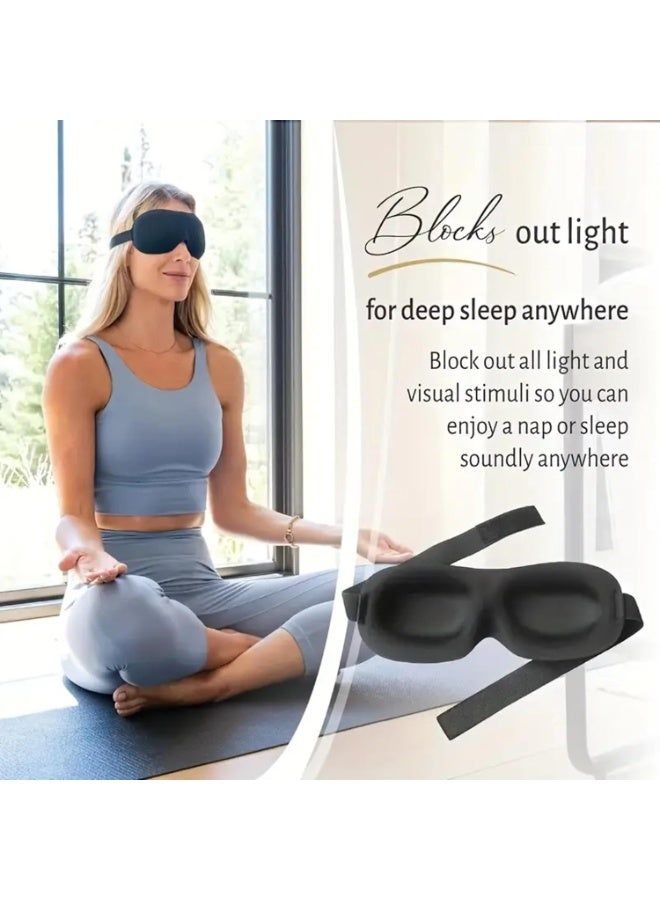 Sleep Mask Black 3D Contoured Light Blocking Eye Mask – Ultimate Comfort & Darkness - Image 5
