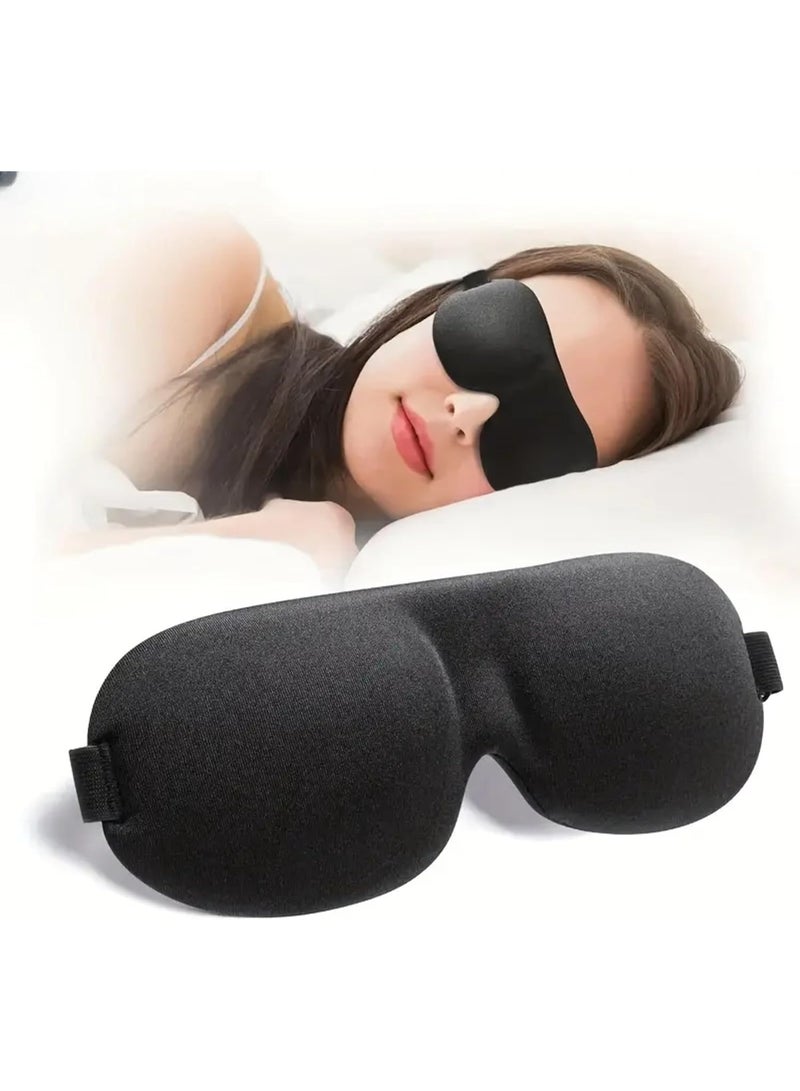 Sleep Mask Black 3D Contoured Light Blocking Eye Mask – Ultimate Comfort & Darkness - Image 1