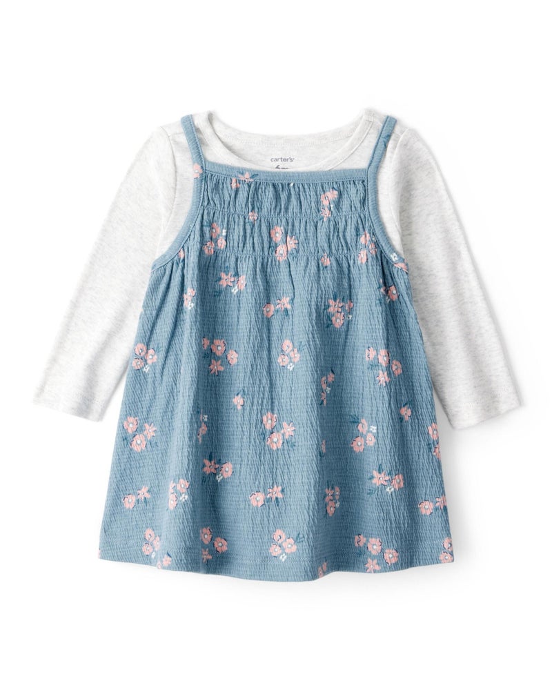 Carter's 2-Piece Floral Long-Sleeve Dress Set - Blue - Image 2