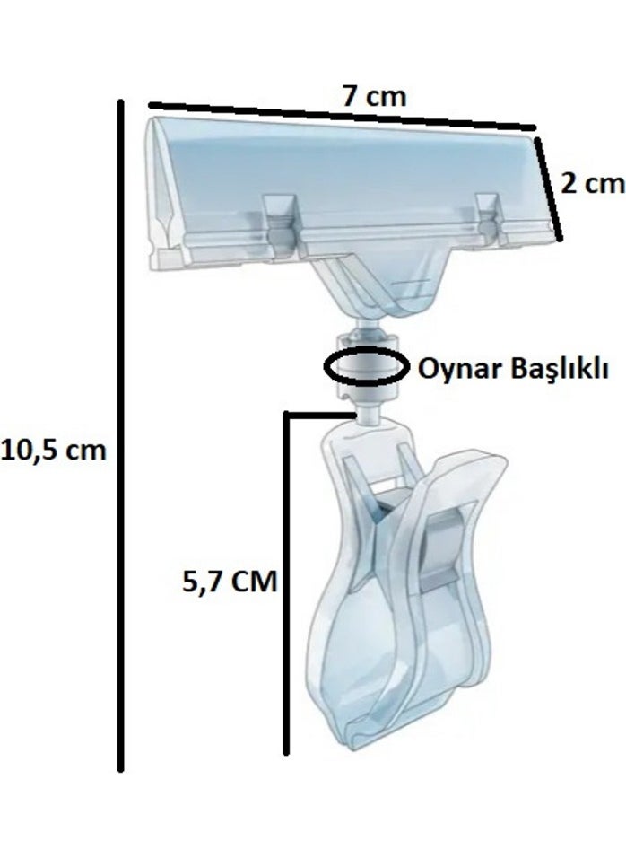 Manken İstanbul - Model Istanbul 10 Pieces Transparent Latch Dessert Labels (360 Degree Movable and Rotatable 10 cm Height) - Image 1