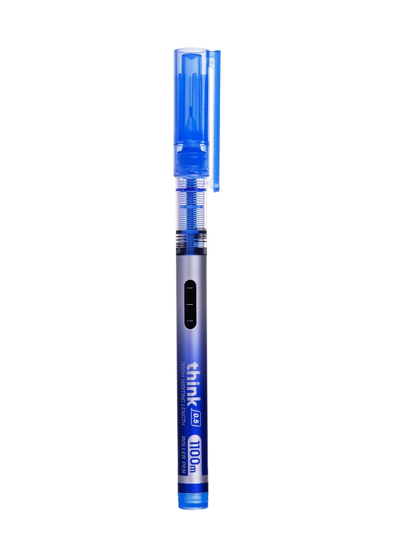 Deli - 12-Piece Needle Ink Gel Pen 0.5mm Tip Blue Ink - Image 1