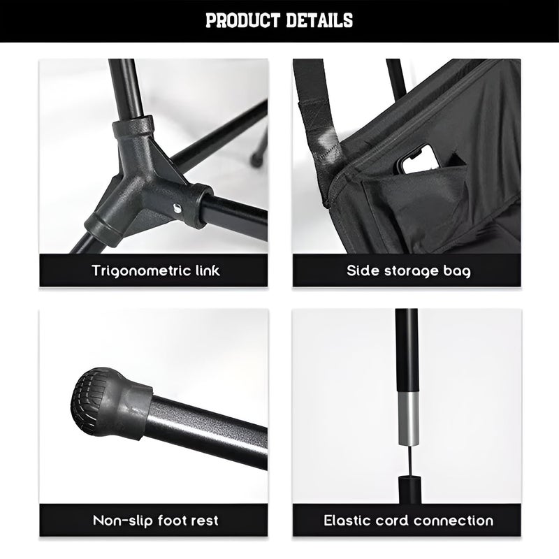 GION GION Folding Swinging Hammock Chairs with Storage Bag Wear Resistant and Slip Resistant Camping Swing Chair Supports 330lbs Portable Rocking Chair  - Image 4