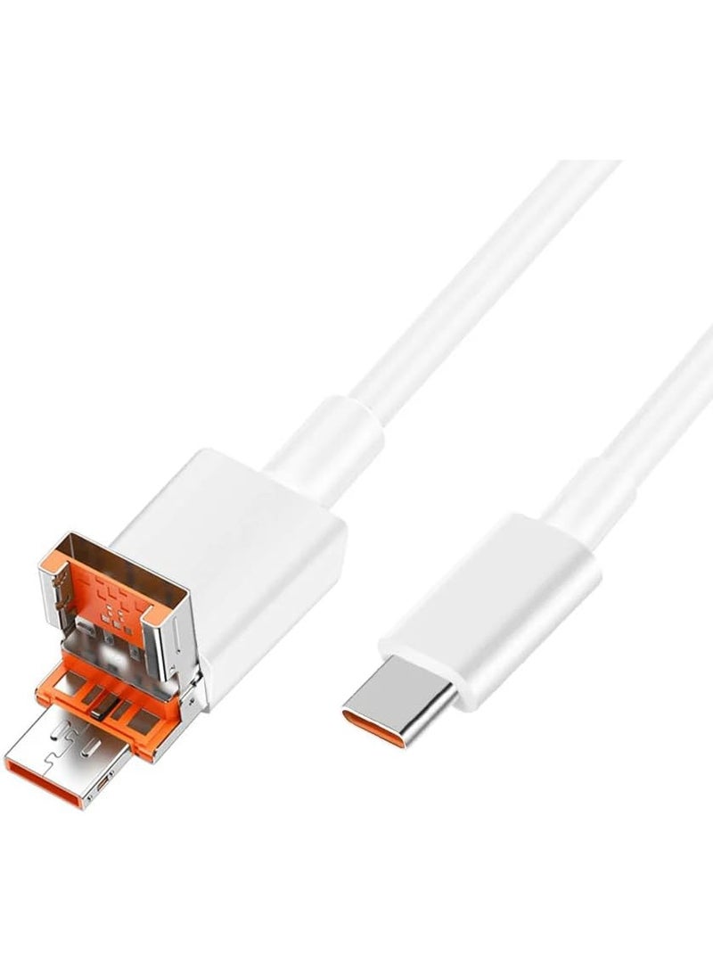 Smart Gate SGCA-PACC100W Cable PVC 2-in-1 USB & Type-C to Type-C Fast Shielded 1m White - Image 1