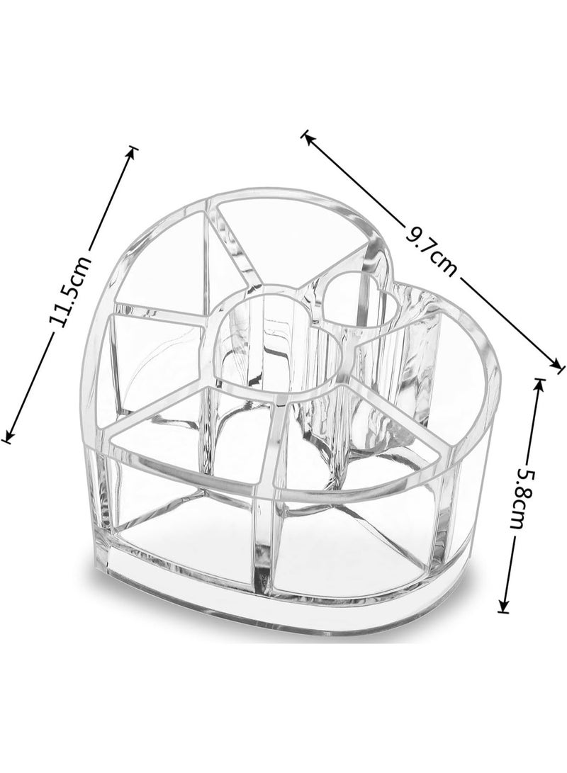 منظم روج وأحمر شفاه أكريليك شفاف بتصميم قلب أنيق 8 فتحات – منظم مكياج صغير للتسريحة والحمام – حامل ليب جلوس ومستحضرات التجميل بتصميم جمالي كيوت – مقاس 11.5 × 9.5 × 5.8 سم – علبة تخزين متينة مقاومة للكسر وسهلة التنظيف – مثالي لتنظيم وترتيب المكياج والهدايا - Image 5