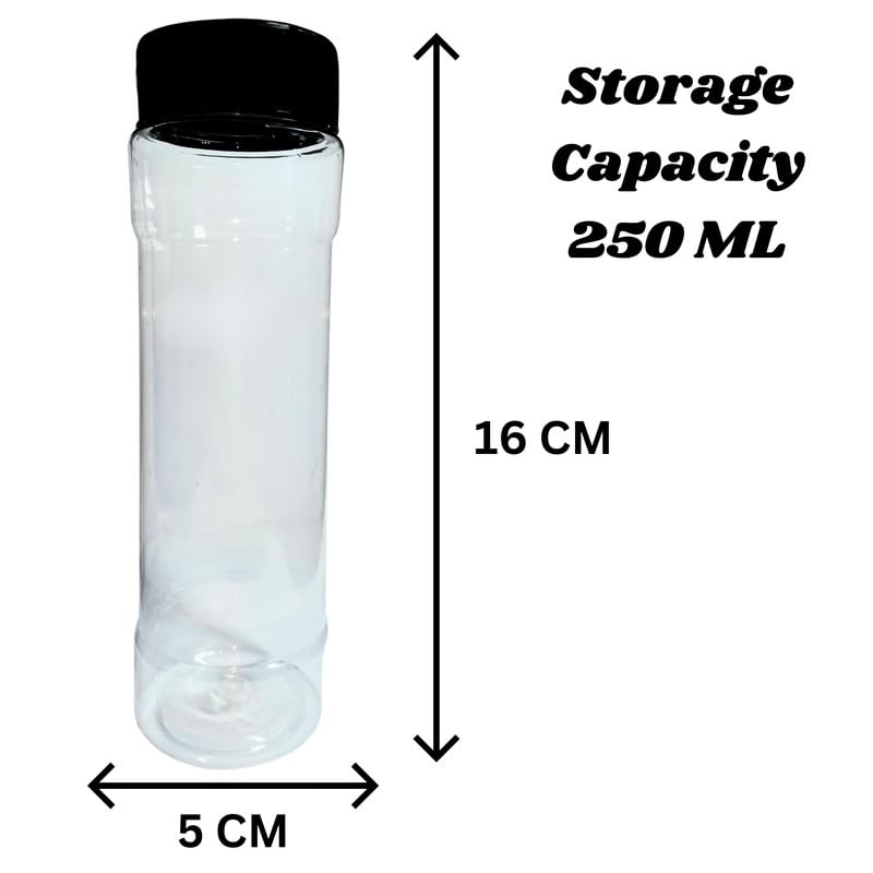 Havilah Multipurpose Transparent Storage Sprinkler Plastic Containers for Kitchen – Spice Shaker Airtight Masala Box Dabba, Chilli Flakes, Spice Powders, Pizza Seasonings – 250 ml Round Set of 6 PCS - Image 3