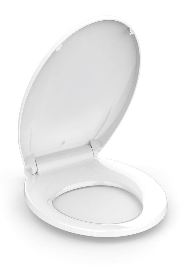 homfan Toilet Seat, Round Toilet Seat with Quick-Release And Quick-Attach, Plastic Toilet Seat with Soft Close, Never Loosen, Easy Install and clean - White - Image 1
