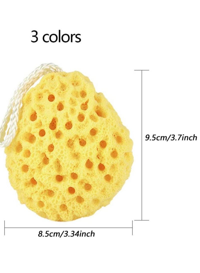 Natural Bath Sponges, 3 Pack Loofah Shower Sponge Body Scrubber Exfoliating Cleaning Body Sponge for Men Women Kids - Image 5