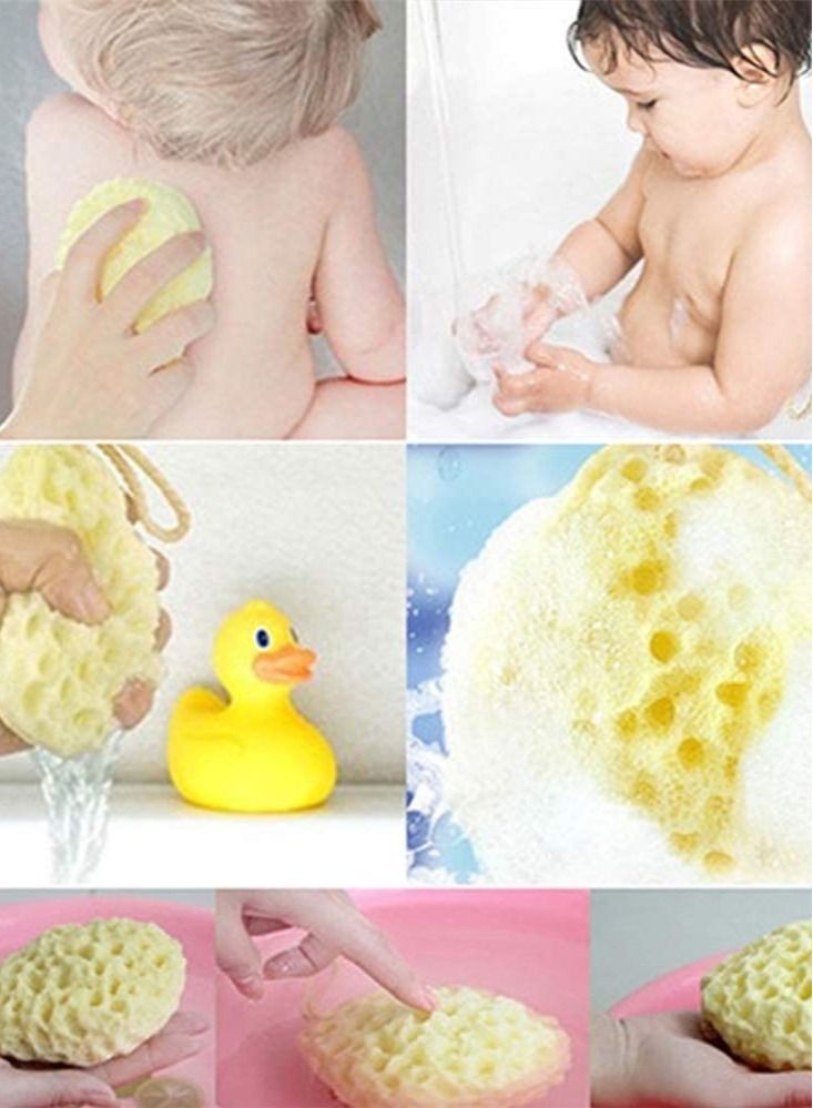 Natural Bath Sponges, 3 Pack Loofah Shower Sponge Body Scrubber Exfoliating Cleaning Body Sponge for Men Women Kids - Image 4