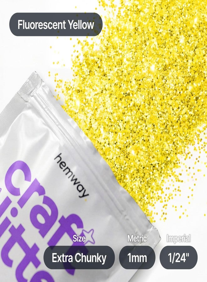 Hemway Craft Glitter Fluorescent Yellow 100g Extra Chunky Glitter for Crafts, Resin, Epoxy, Tumbler, Art, Candle, Decorations, Crafting Supplies - Image 4