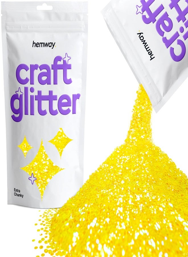 Hemway Craft Glitter Fluorescent Yellow 100g Extra Chunky Glitter for Crafts, Resin, Epoxy, Tumbler, Art, Candle, Decorations, Crafting Supplies - Image 1