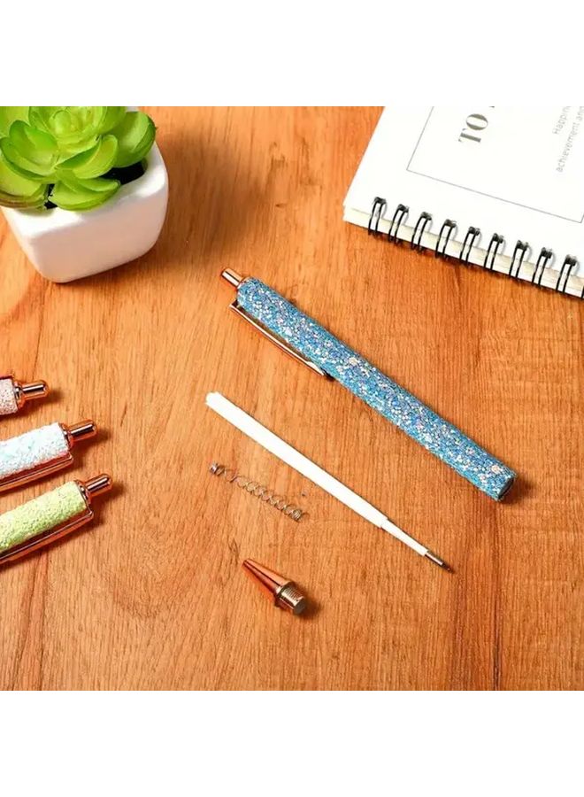 Colorful Glitter Ballpoint Pens With Metal Pen Holder Office School Supplies 11 Pack - Image 4