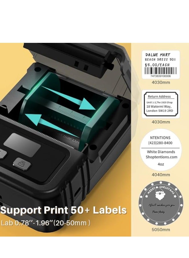 Phomemo M120 Label MakerPrinter Bluetooth Thermal Label Maker Machine 2 Inch 50mm Barcode Label Printer for Retail QR Code Small Business Compatible with Android iOS & PC Black - Image 2