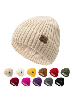 Unisex Satin Lined Beanie Warm Winter Hat Silk Lined Beanie For Women Men Knit Hat Slouchy Beanie Beige - pzsku/ZC1A4E4410E7272B20E93Z/45/_/1735567053/2d942e6e-b69b-4684-8ce0-85826f37d5e6