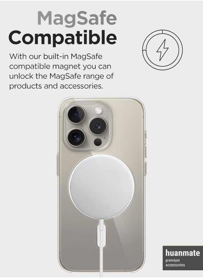 huanmate Magsafe Compatible Case Cover For Apple iPhone 15 Pro Max Clear  - Image 5