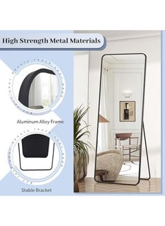 Beauenty Full Length Mirror 155X45Cm, Floor Mirrors With Aluminum Alloy Frame Free-Standing Leaning Large Bedroom Dressing Mirror, Full Body Mirror With Stand For Living Room,Bedroom, White  - Image 4