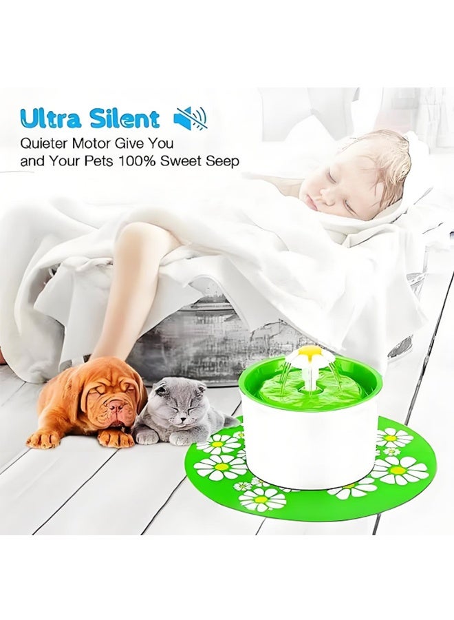 1.6 لتر نافورة ماء كهربائية آلية لحيوانات أليفة مع وعاء شرب للكلاب والقطط ومصفوفة تصفية - Image 4