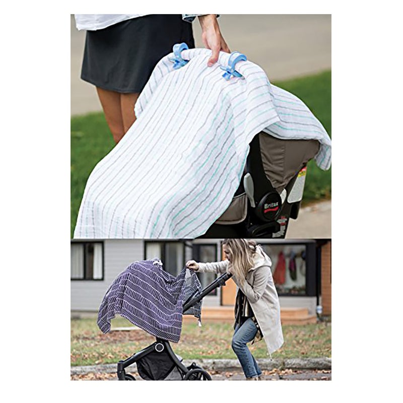 SOLARAE Buggy Grippers & Pram Clips Set 6 Stoller Clips & 2 Hooks Pram Muslin Blanket Clamps Stroller Pegs to Hook Toys Cover Toys - Image 3