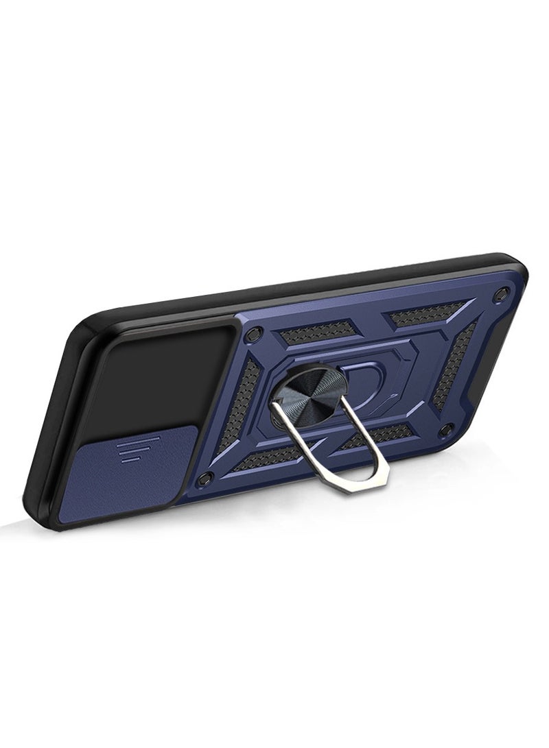 Samsung Galaxy A15 4G / 5G Case, Slide Camera Lens Cover + 360°Rotating Kickstand Ring + Support Magnetic Car Mount Shockproof Mobile Phone Case - Image 2
