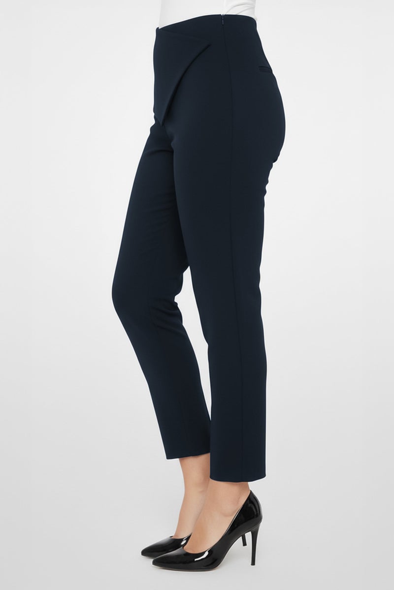 STELLA MCCARTNEY Women Knitted Pull On Straight Leg Pants, Dark Navy - Image 3