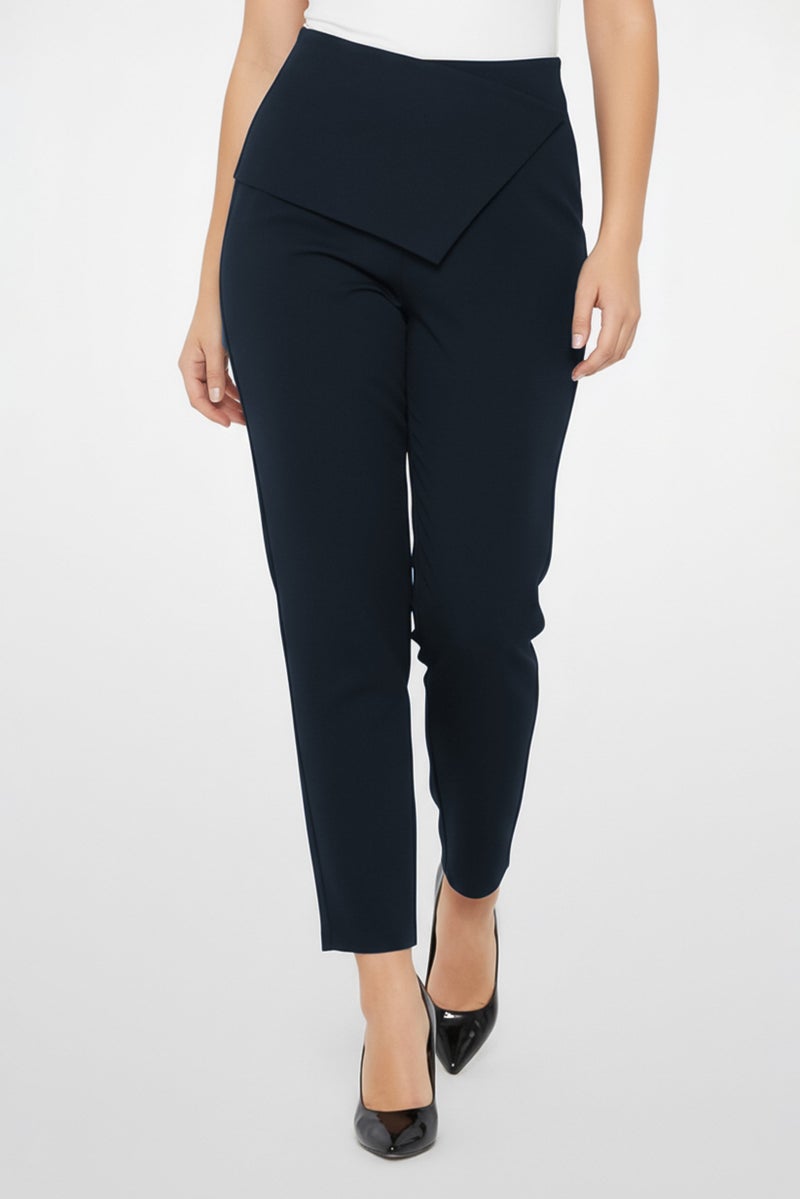 STELLA MCCARTNEY Women Knitted Pull On Straight Leg Pants, Dark Navy - Image 2