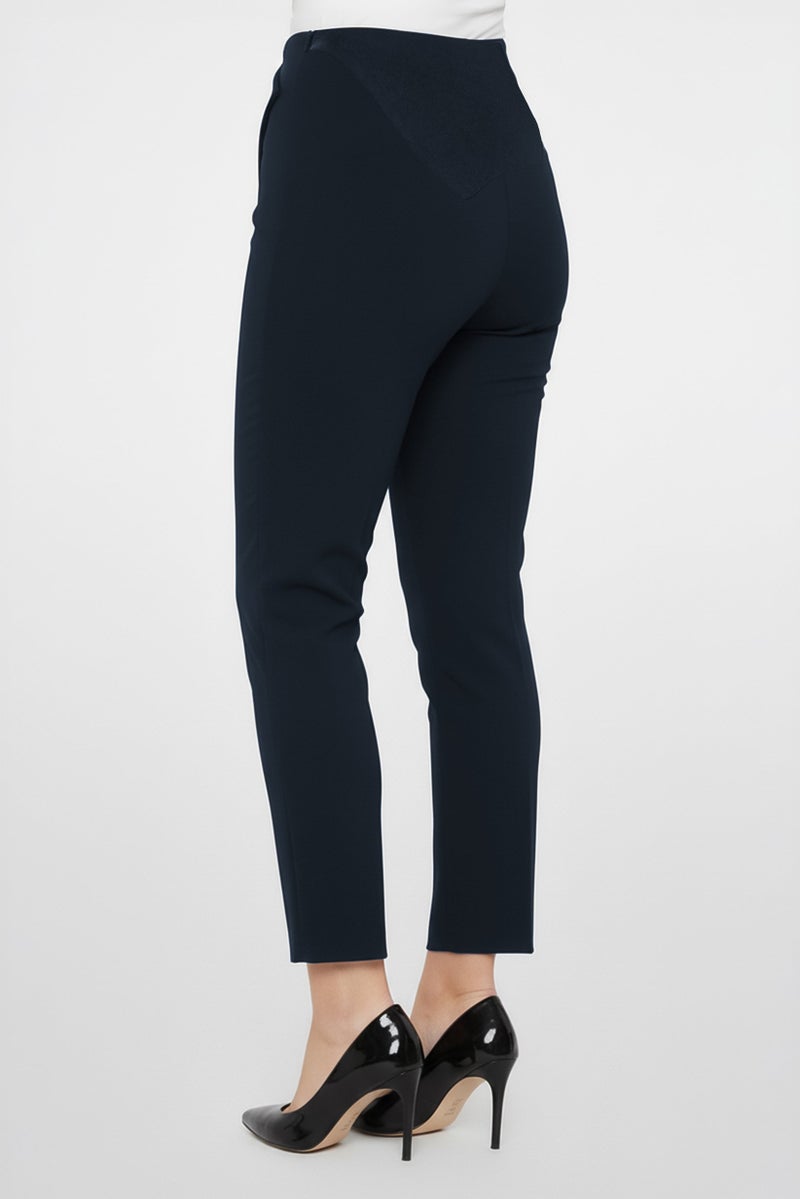 STELLA MCCARTNEY Women Knitted Pull On Straight Leg Pants, Dark Navy - Image 4