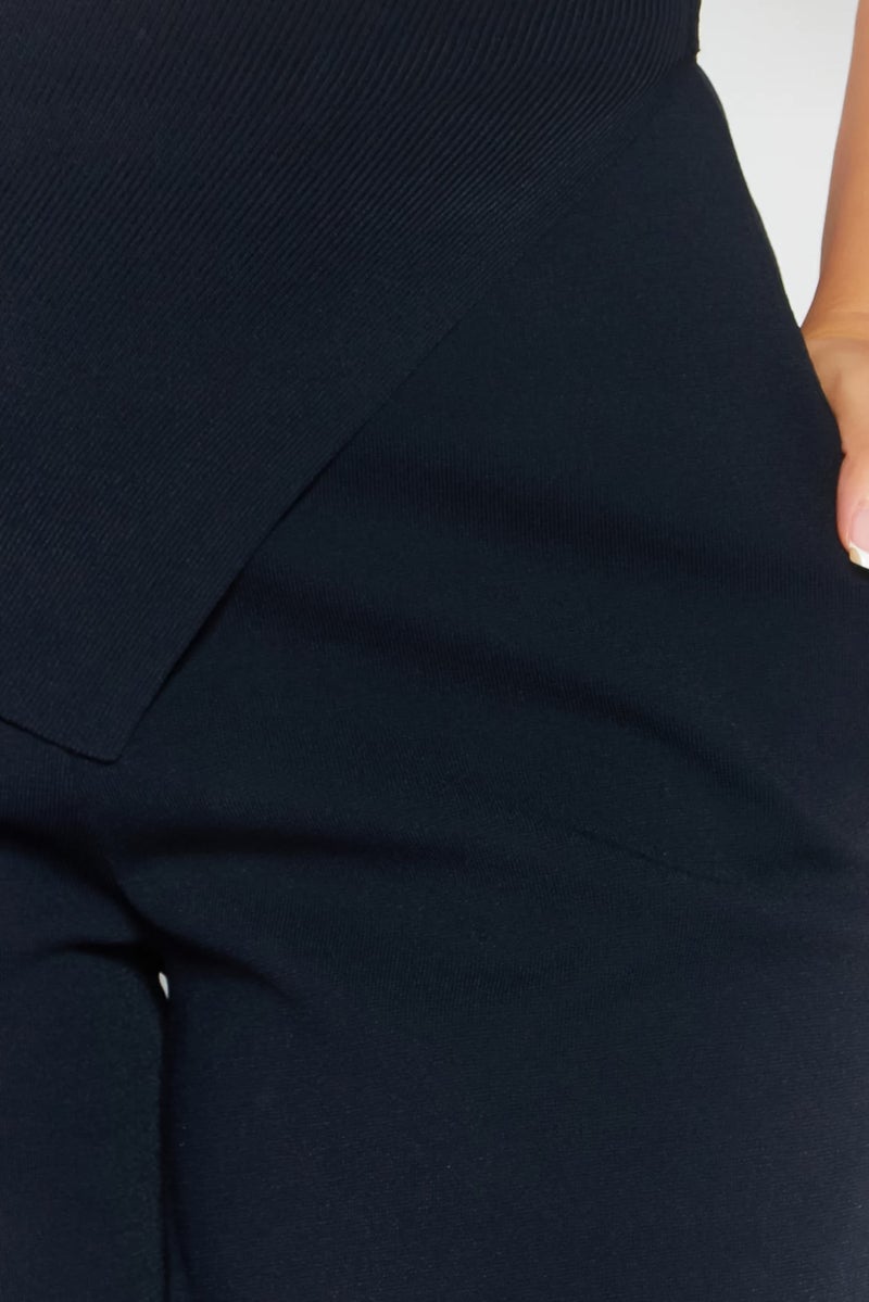 STELLA MCCARTNEY Women Knitted Pull On Straight Leg Pants, Dark Navy - Image 5