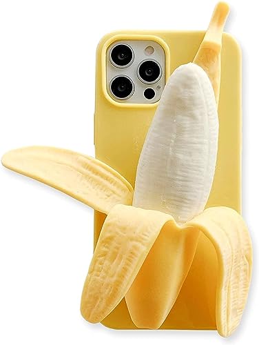 SGVAHY Cute Case for iPhone 15 Pro Unique Kawaii Funny Cover Cartoon Banana Soft Silicone Rubber Shockproof Protective Case for Girls Women - Image 1