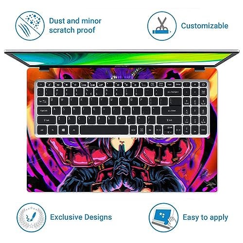 Finearts Full Body Laptop Skin Upto 15.6 inch Sticker Compatible for Dell/HP/Lenovo/Acer/Sony All Laptop Size Upto 14 to 15.6 Inch - Madara Anime - Image 3
