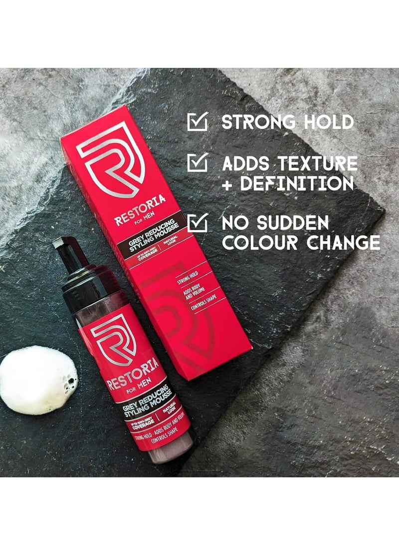 ريستوريا موس تصفيف الشعر لتقليل الشيب للرجال موس للشعر الرجالي يساعد على التخلص من الشيب ويمنح الشعر الرمادي تسريحة تدوم طويلاً حتى 100 بالمئة تغطية نباتية للشعر الرمادي 200 مل - Image 2