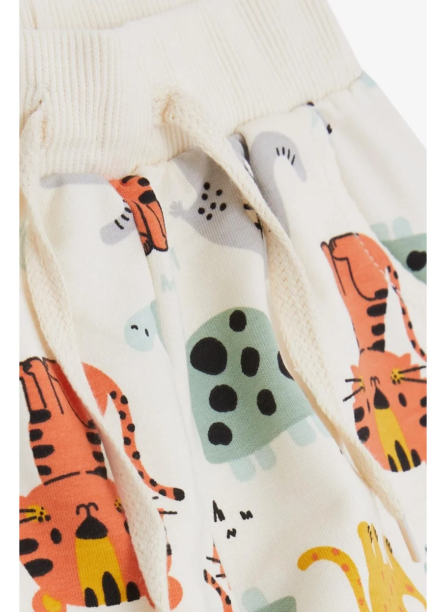 Breeze Girls & Boys Boys' Sweatpants Cute Animals Patterned 1-4 Years, Cream