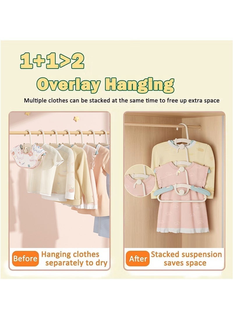 Sunspire 5 Piece Baby Clothes Hanger, Adjustable Telescopic Baby Clothes Hanger, Stackable Non-Slip Children's Clothes Hanger for Girls Boys Toddler Baby - Image 5