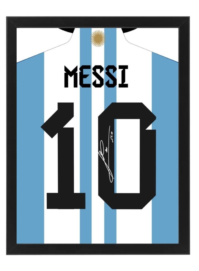 Boomah Accessories Set of 2, Diego Maradona & Leo Messi Argentina Legends Autographed Jersey Poster with Frame 30x40cm  - Image 3
