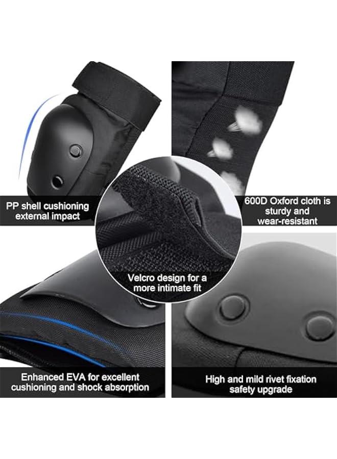 HOOKOR Kids Protective Gear Set, Kids Adjustable Skateboard Helmet Suitable for 15-40KG Boys Girls, Kids Knee Pads and Elbow Pads Set for Bicycle Skateboard Scooter - Image 3