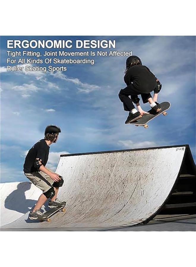 HOOKOR Kids Protective Gear Set, Kids Adjustable Skateboard Helmet Suitable for 15-40KG Boys Girls, Kids Knee Pads and Elbow Pads Set for Bicycle Skateboard Scooter - Image 5