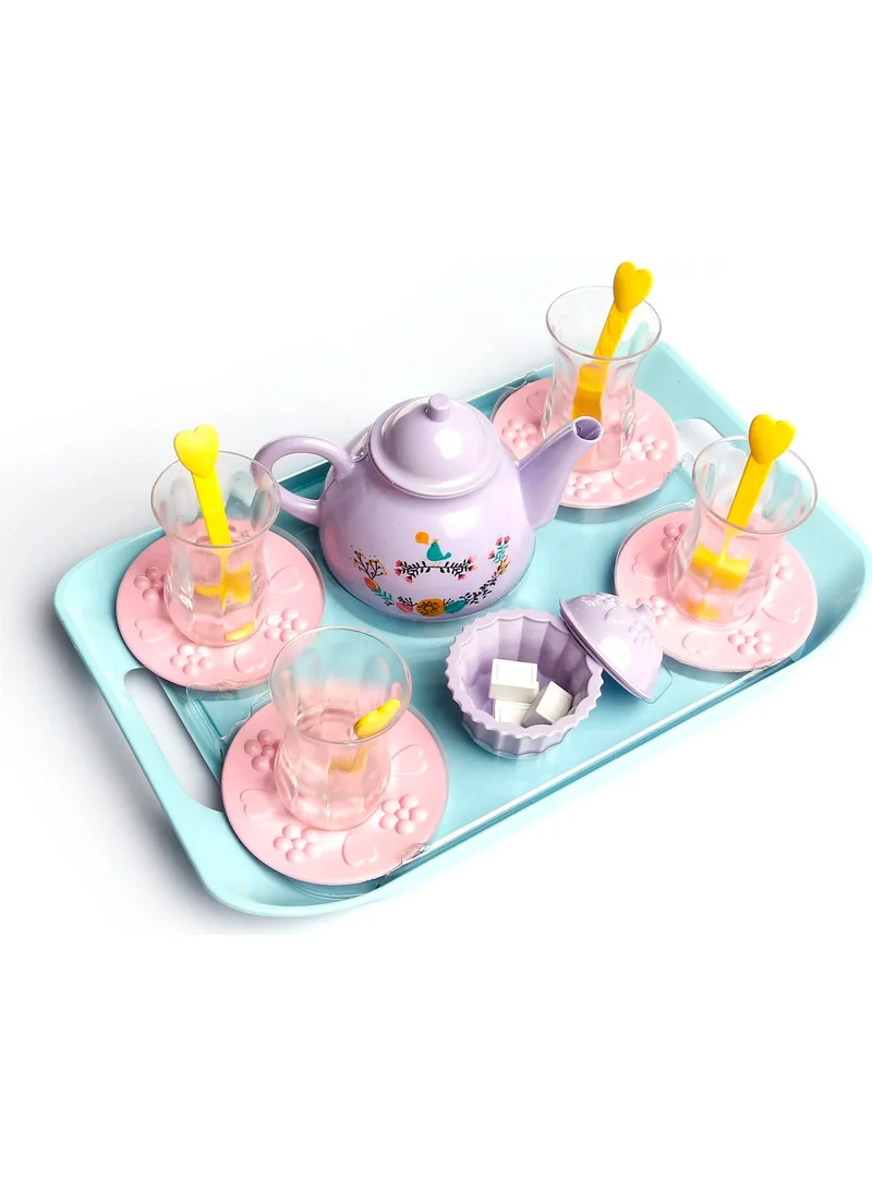 Mor Bebe Purple Baby Slim Waist Tea Time Toy Set I Girls Play Set I House Play Set I Toy Teapot Set