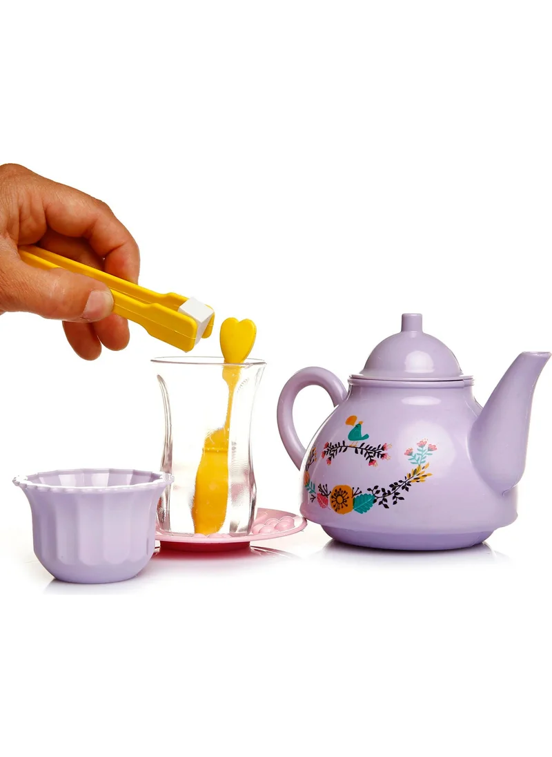 Mor Bebe Purple Baby Slim Waist Tea Time Toy Set I Girls Play Set I House Play Set I Toy Teapot Set