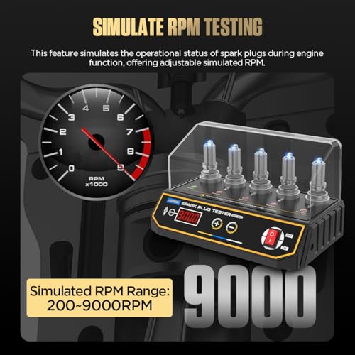 Autool SPT360 Car Spark Plug Tester 110V Auto Spark Plug Detector Ignition Spark Plug System Analyzer with 5 Adjustable Testing Holes for Motorcycle Vehicle and More (200-9000RPM) - Image 3