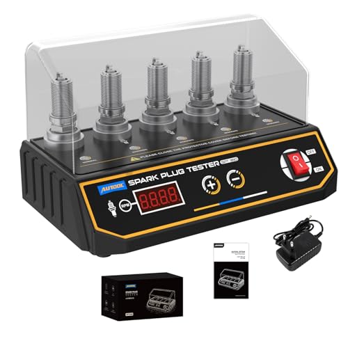Autool SPT360 Car Spark Plug Tester 110V Auto Spark Plug Detector Ignition Spark Plug System Analyzer with 5 Adjustable Testing Holes for Motorcycle Vehicle and More (200-9000RPM) - Image 2