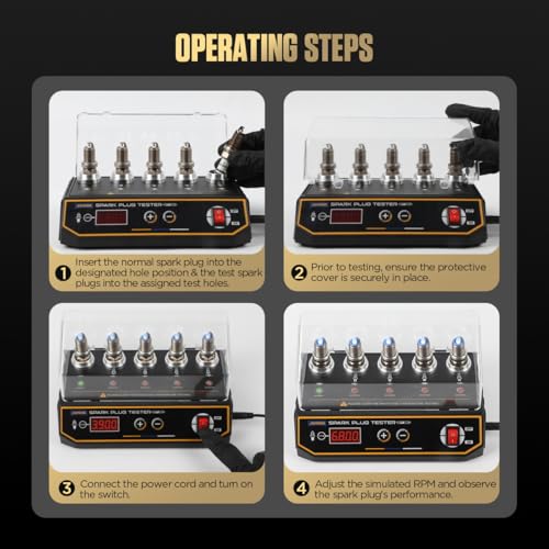 Autool SPT360 Car Spark Plug Tester 110V Auto Spark Plug Detector Ignition Spark Plug System Analyzer with 5 Adjustable Testing Holes for Motorcycle Vehicle and More (200-9000RPM) - Image 5