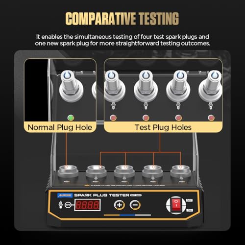 Autool SPT360 Car Spark Plug Tester 110V Auto Spark Plug Detector Ignition Spark Plug System Analyzer with 5 Adjustable Testing Holes for Motorcycle Vehicle and More (200-9000RPM) - Image 4
