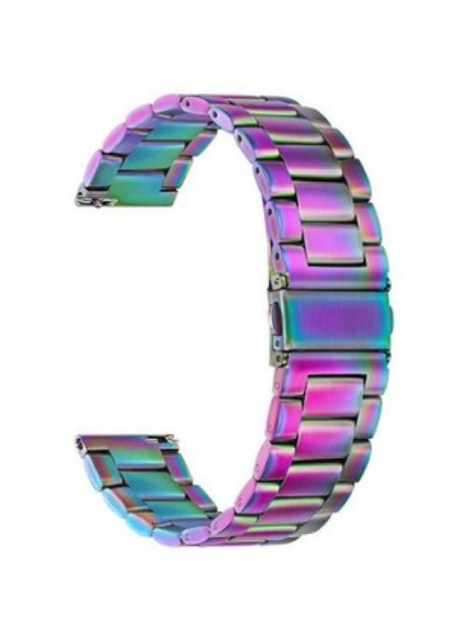 Generic - Durable Design Quick Release Stainless Steel Metal Replacement Straps 20mm Compatible With Samsung Galaxy Watch 6 Classic 46mm Smartwatch Colorful - Image 1