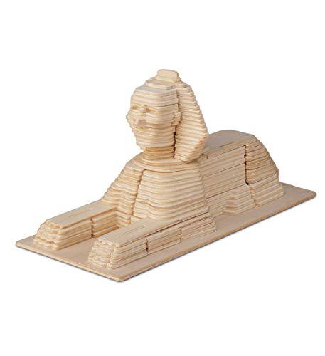 Puzzled 3D Puzzle Sphinx Wood Craft Construction Model Kit Unique Fun and Educational DIY Wooden Toy Assemble Model Unfinished Crafting Hobby Puzzle to Build and Paint for Decoration 161 Pieces Pack - Image 1
