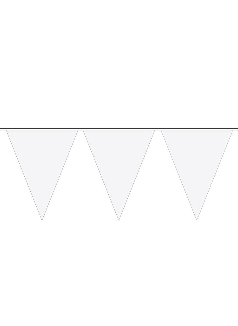 Folat Pennant Garland White Plastic 1000cm 15-Pack