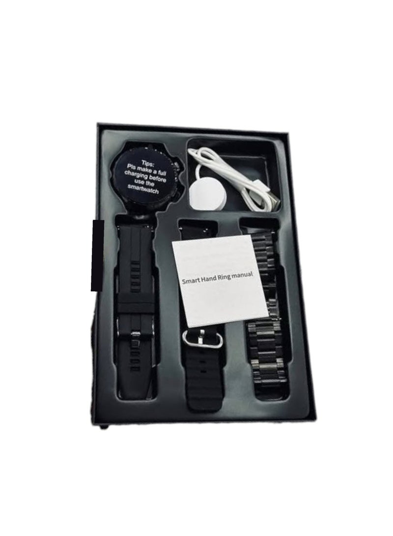 ساعه MK27 الذكيه بشاشه كبيرة عاليه الدقه لتعطيك تجربه رائعه , تدعم استقبال المكالمات مباشرة من الساعه والاشعارات والتنبيهات الذكيه , مع العديد من المميزات الصحيه مثل تتبع النوم وقياس نبض القلب وغيرها مع 3 احزمه مرفقين للتبديل - Image 3