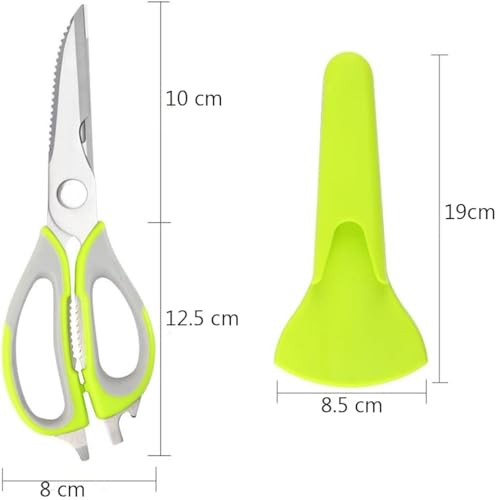 Baskety Multipurpose Kitchen Shears with Magnetic Holder Stainless Steel Scissors for Meat, Poultry, Herbs & Vegetables – Green (1 Piece) - Image 2