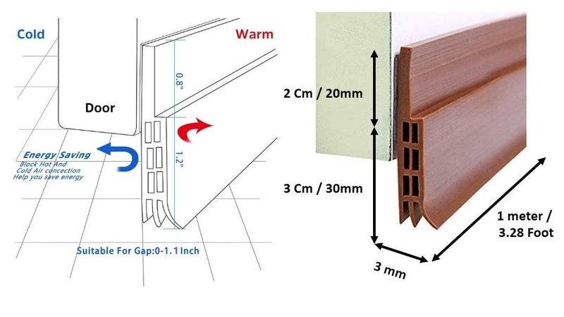 Bellveen Bellveen Air Gap Waterproof Gel SelfAdhesive Rubber WindowDoor Shield WeatherStrip Tape for Cockroach Insect Bugs Stopper 1 M Brown Pack of 1  - Image 2