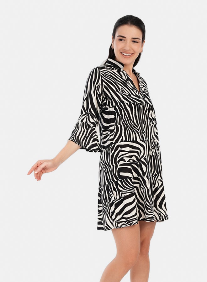 Carina Zebra Print Short Nightgown - Image 1
